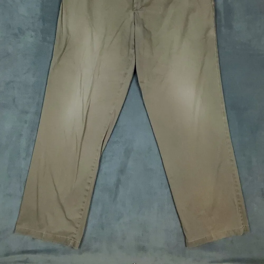 Lee Total Freedom Pants Mens 36x34 Brown Straight Fit Wrinkle Resistant Chinos